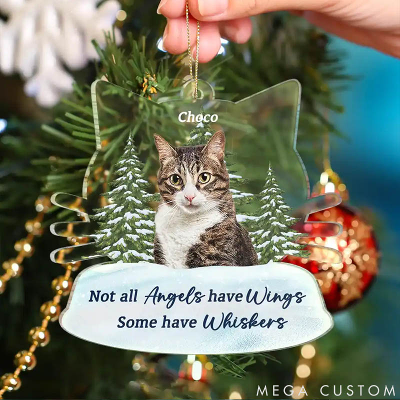 Personalized Cat Lover Photo Memorial Not All Angels have Wings Cats Ornament