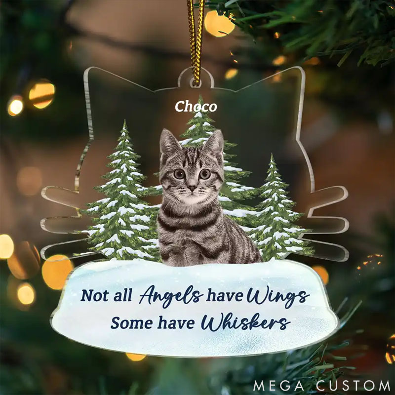 Personalized Cat Lover Photo Memorial Not All Angels have Wings Cats Ornament