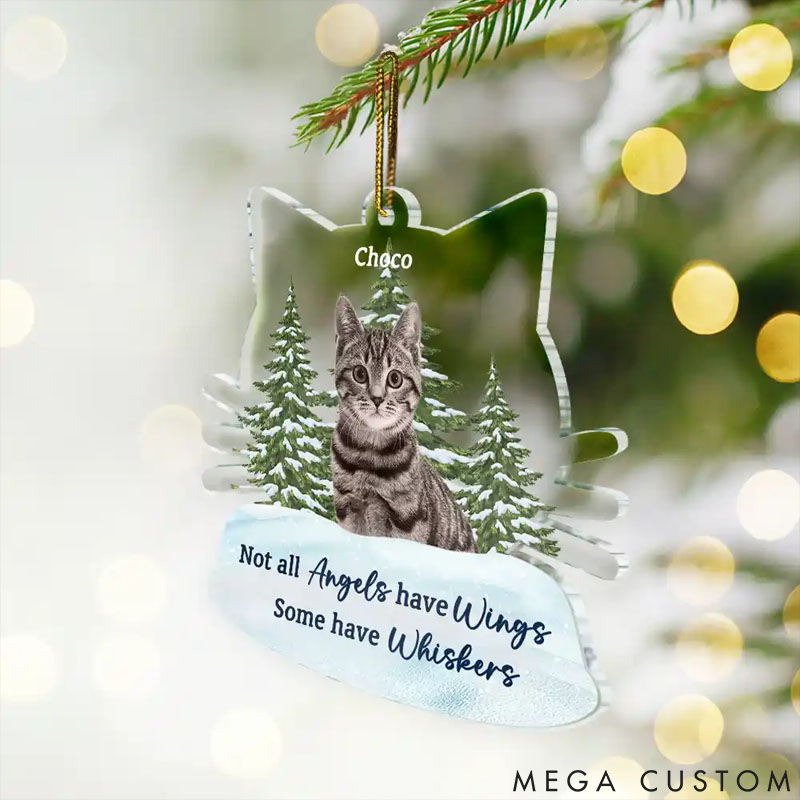 Personalized Cat Lover Photo Memorial Not All Angels have Wings Cats Ornament
