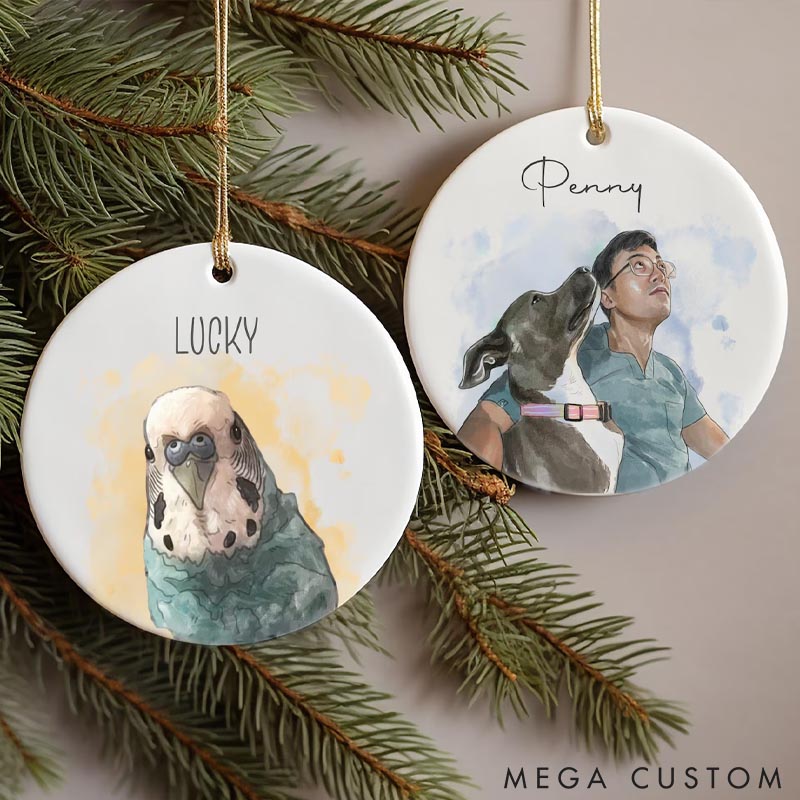 Personalized Cat Lover Photo Pet Memorial Christmas Ornament