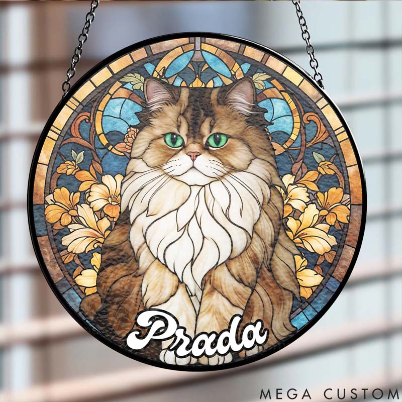 Personalized Cat Lover Portrait from Photo Sun Catcher