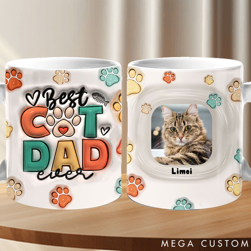 Personalized Cat Lover Puppy Love Cat Dad Mugs