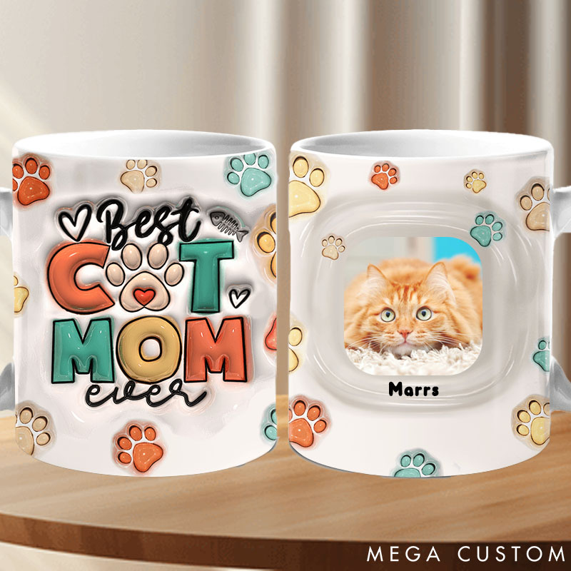 Personalized Cat Lover Puppy Love Cat Mom Mugs