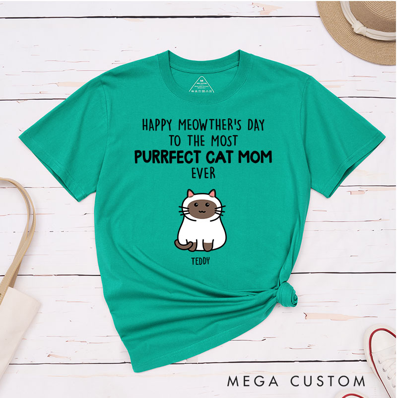 Personalized Cat Lover Purrfect Cat Mom T-Shirt