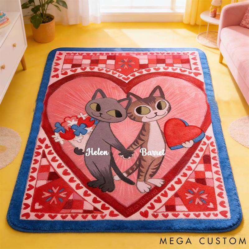 Personalized Cat Lover Purrfect Love Blanket Rug