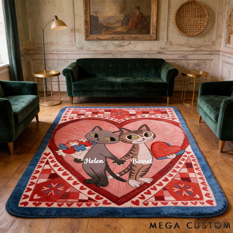 Personalized Cat Lover Purrfect Love Blanket Rug