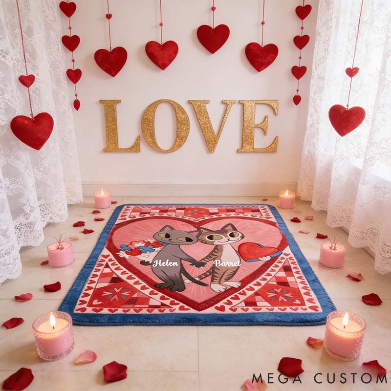 Personalized Cat Lover Purrfect Love Blanket Rug
