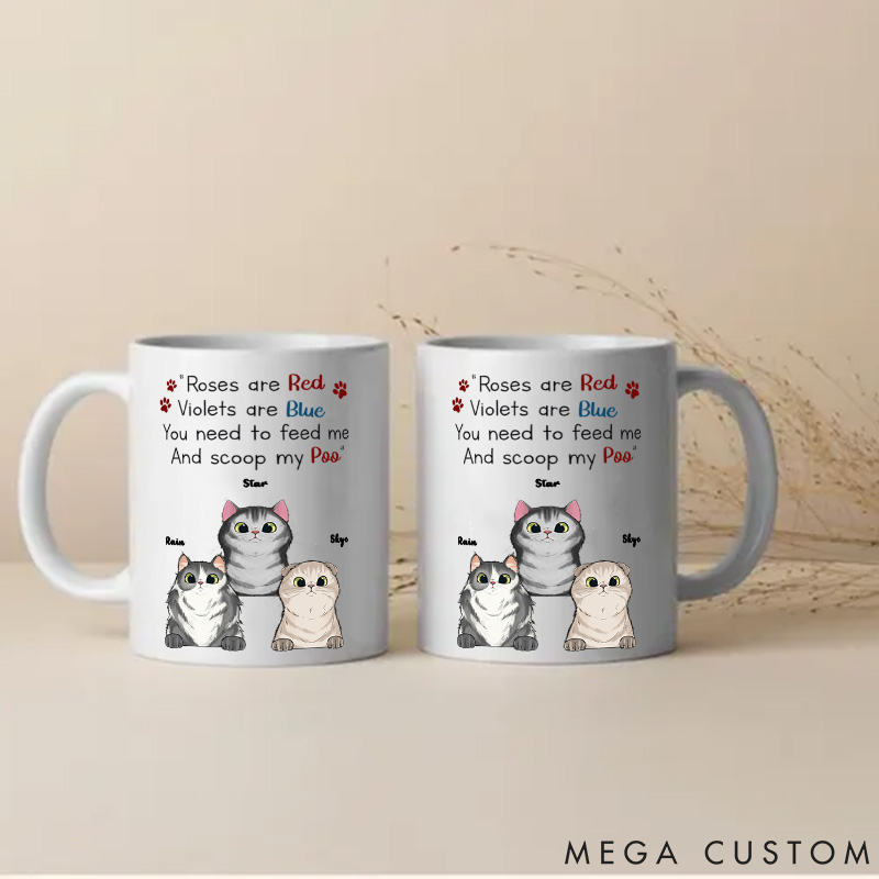 Personalized Cat Lover Roses Are Red Violets Are Blue Mugs
