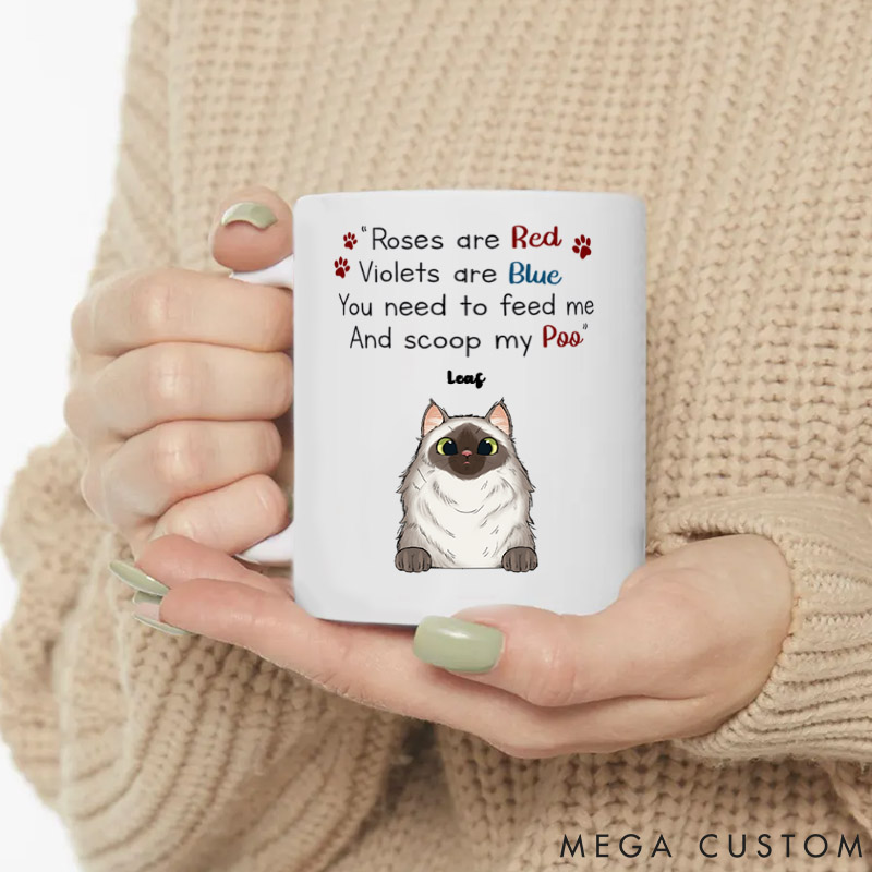 Personalized Cat Lover Roses Are Red Violets Are Blue Mugs