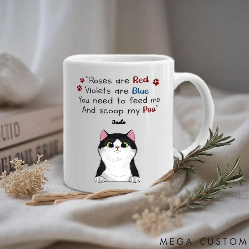 Personalized Cat Lover Roses Are Red Violets Are Blue Mugs