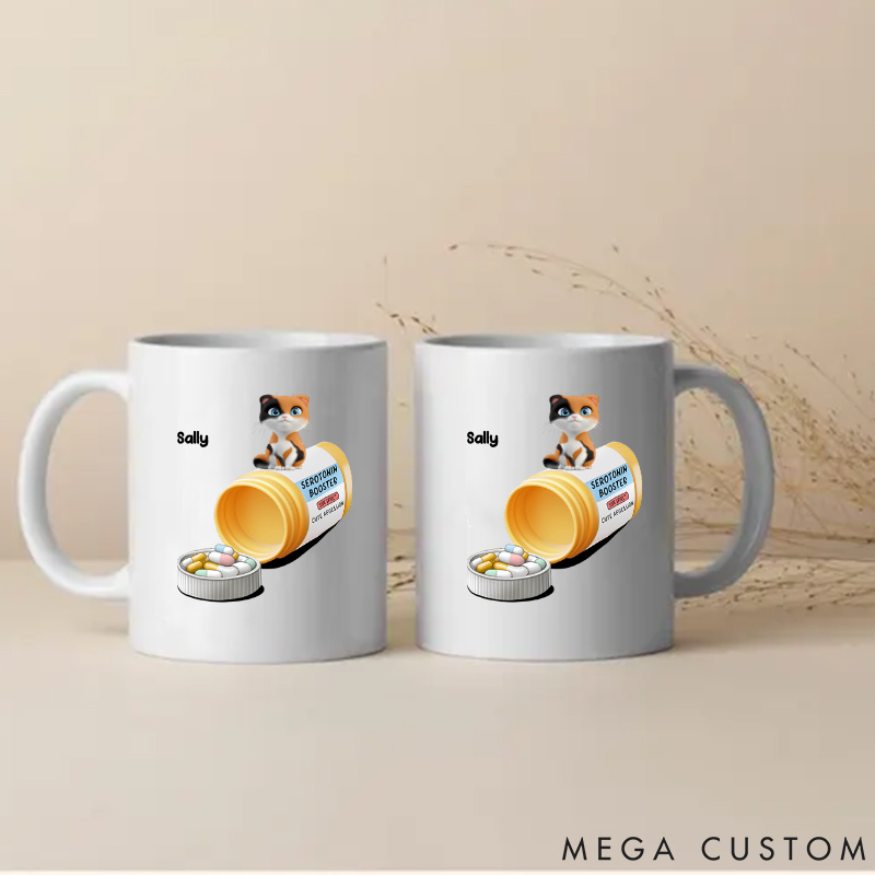 Personalized Cat Lover Serotonin Booster Cat Lovers Mugs