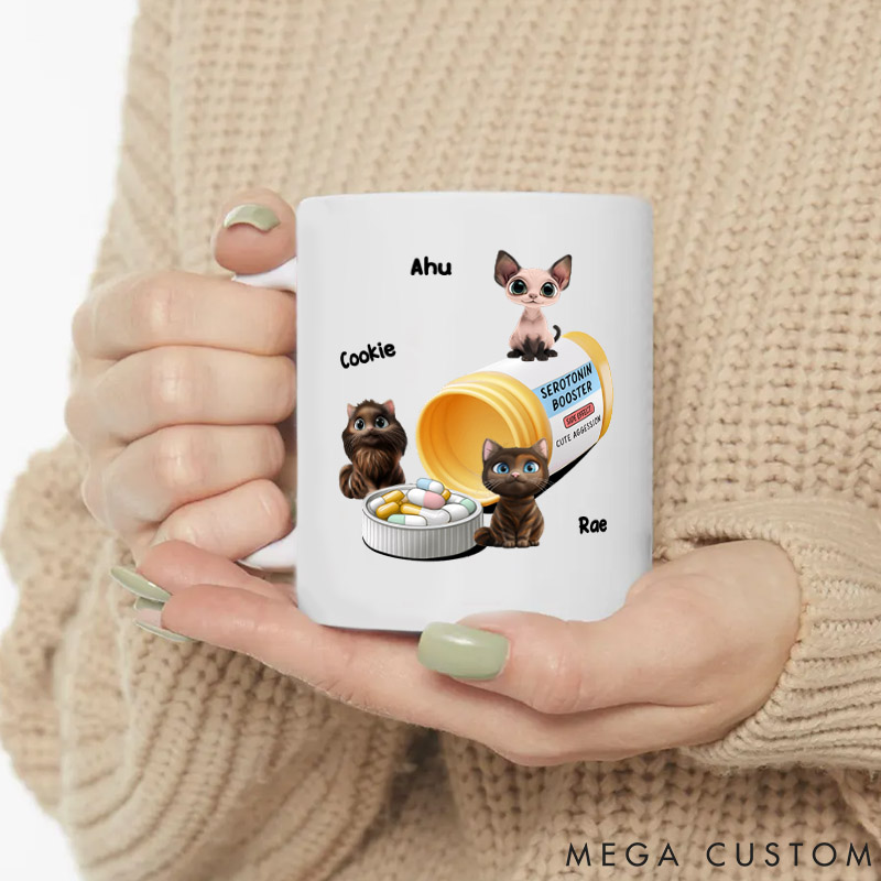 Personalized Cat Lover Serotonin Booster Cat Lovers Mugs