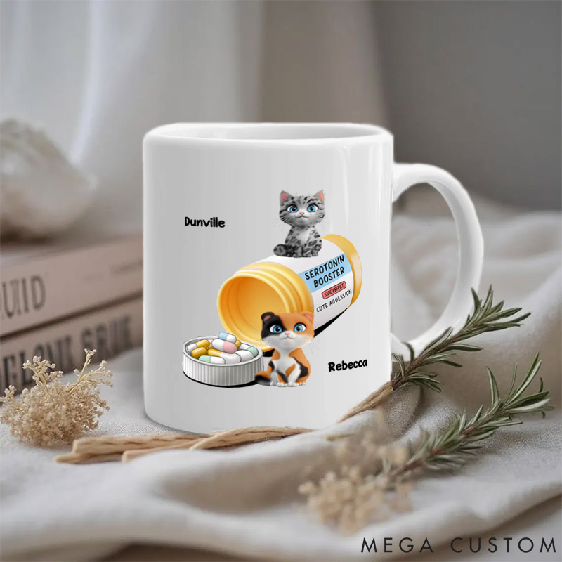 Personalized Cat Lover Serotonin Booster Cat Lovers Mugs