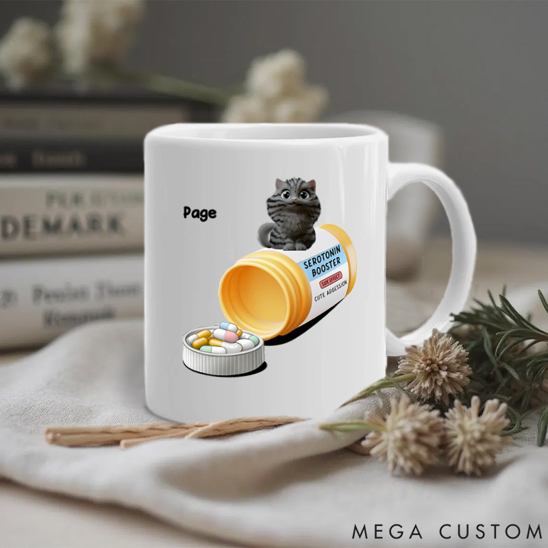 Personalized Cat Lover Serotonin Booster Cat Lovers Mugs
