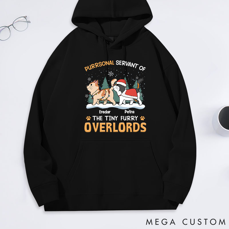 Personalized Cat Lover Servant of Tiny Overlords Classic Hoodies