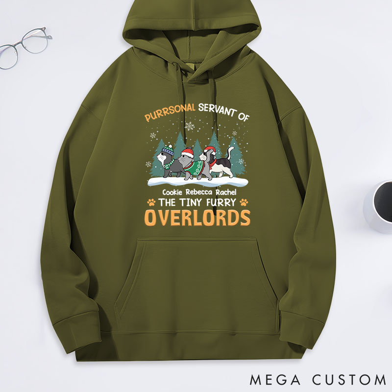 Personalized Cat Lover Servant of Tiny Overlords Classic Hoodies
