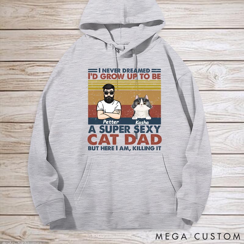 Personalized Cat Lover Sexy Cat Dad Mom Classic Hoodies
