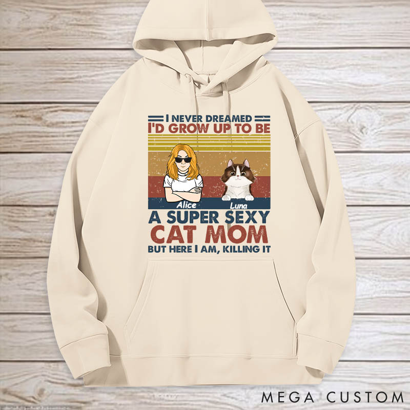 Personalized Cat Lover Sexy Cat Dad Mom Classic Hoodies