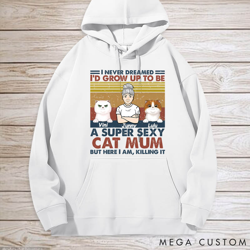 Personalized Cat Lover Sexy Cat Dad Mom Classic Hoodies