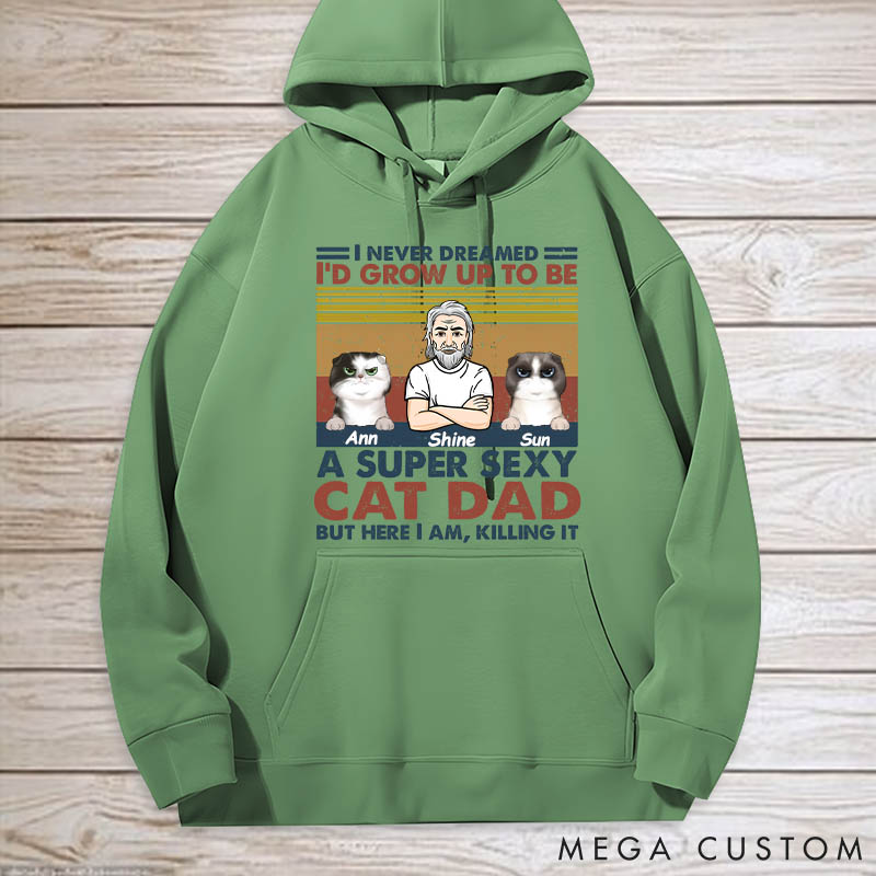 Personalized Cat Lover Sexy Cat Dad Mom Classic Hoodies