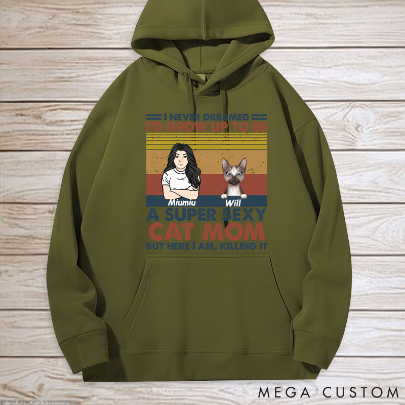 Personalized Cat Lover Sexy Cat Dad Mom Classic Hoodies