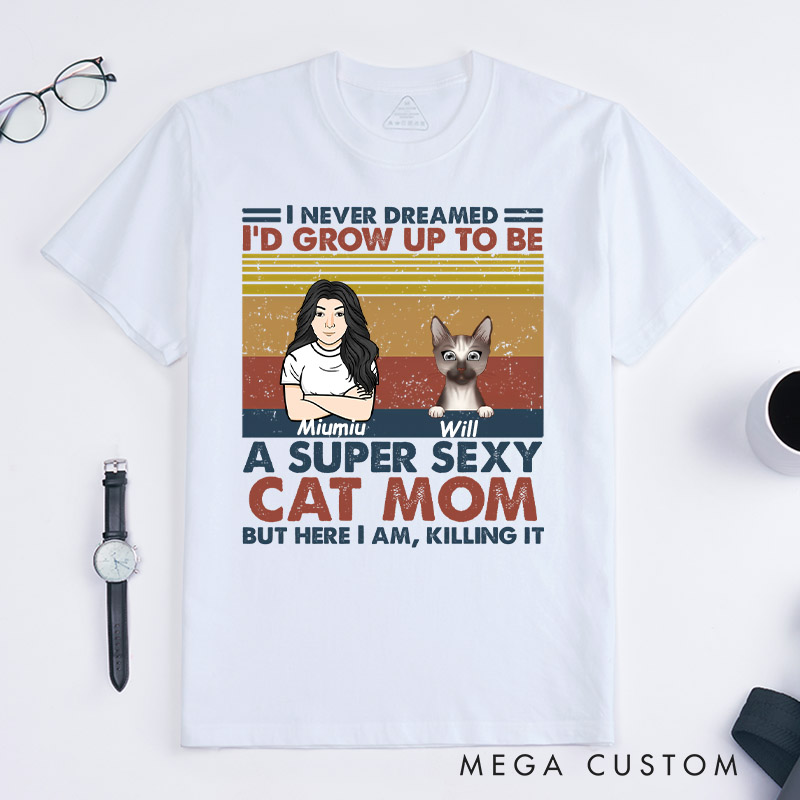Personalized Cat Lover Sexy Cat Dad Mom T-Shirt