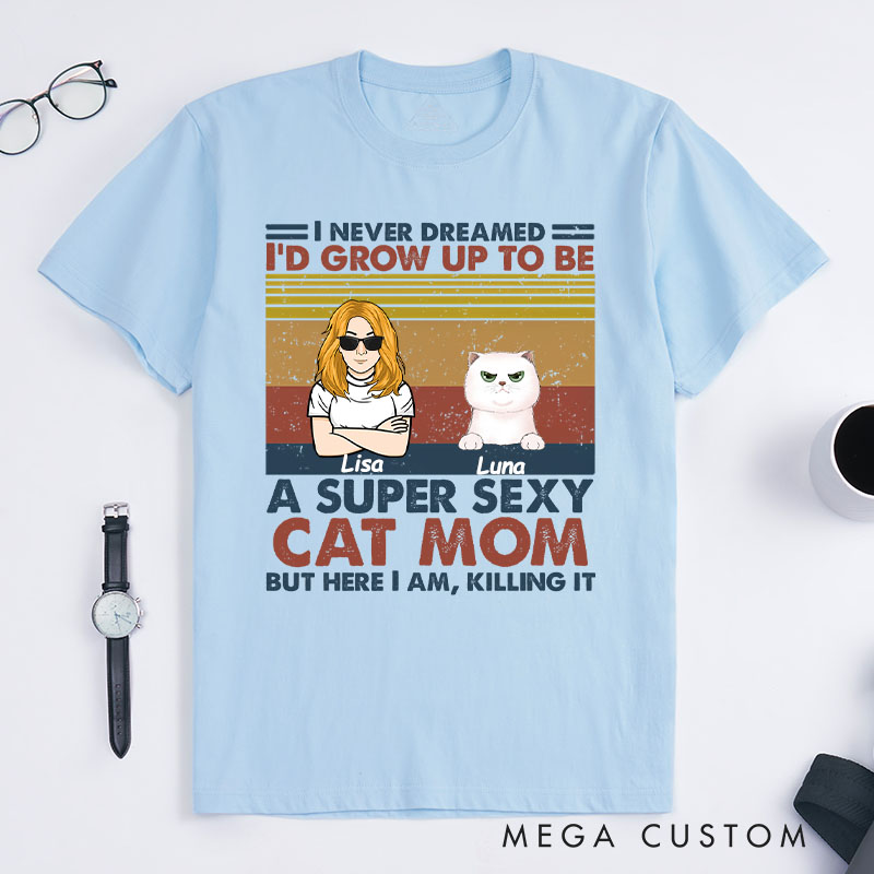 Personalized Cat Lover Sexy Cat Dad Mom T-Shirt