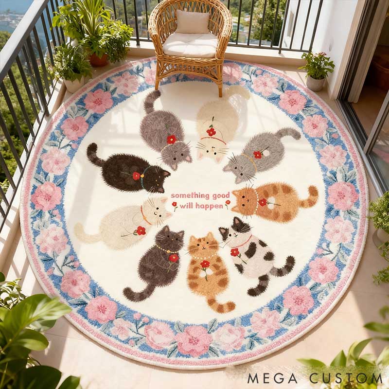 Personalized Cat Lover Something Good Will Happen Rug