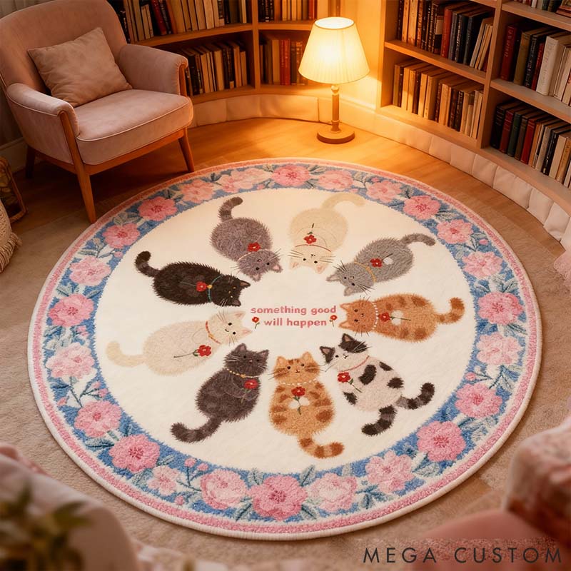 Personalized Cat Lover Something Good Will Happen Rug