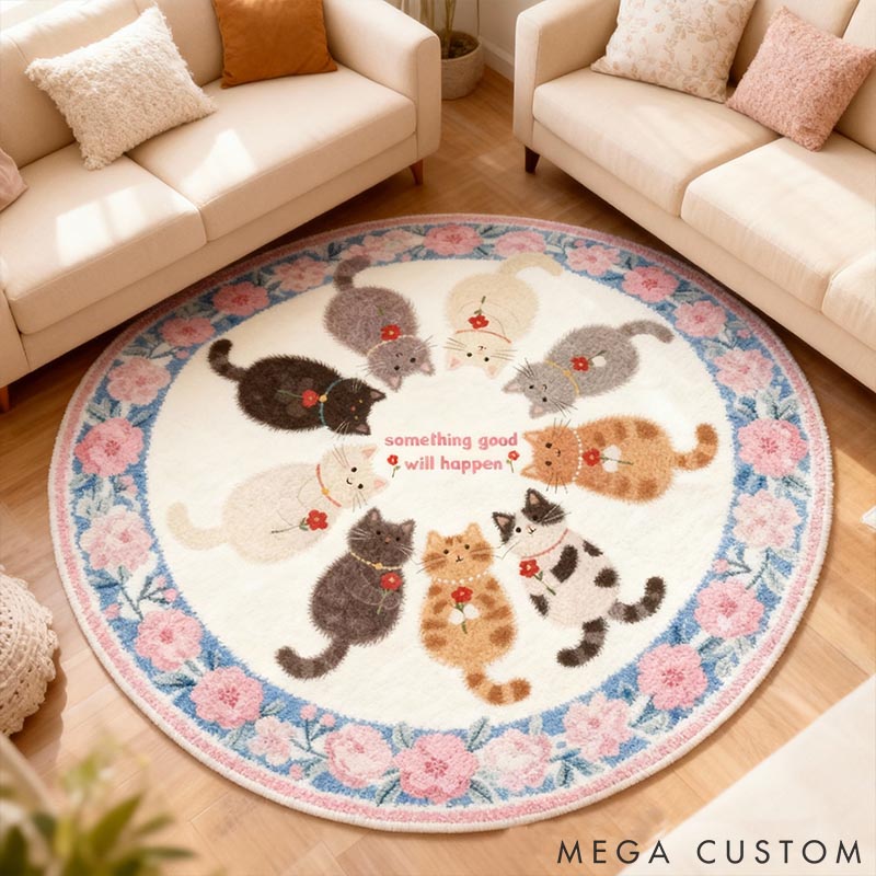 Personalized Cat Lover Something Good Will Happen Rug