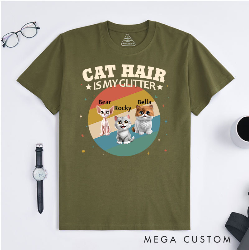 Personalized Cat Lover Spread Love Like Cat Hair T-Shirt