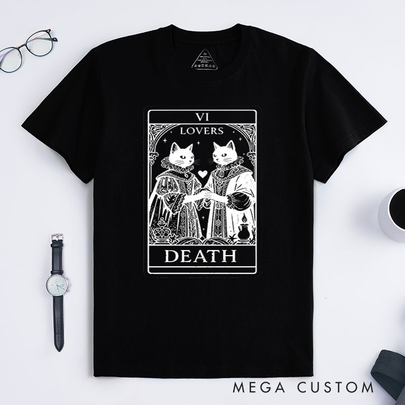 Personalized Cat Lover Tarot Card Black Cat Comfort Tarot Death T-Shirt