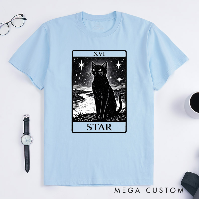 Personalized Cat Lover Tarot Card Black Cat Comfort Tarot Death T-Shirt
