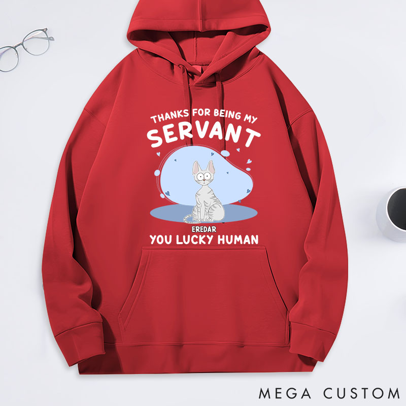 Personalized Cat Lover Thanks My Servant Classic Hoodies