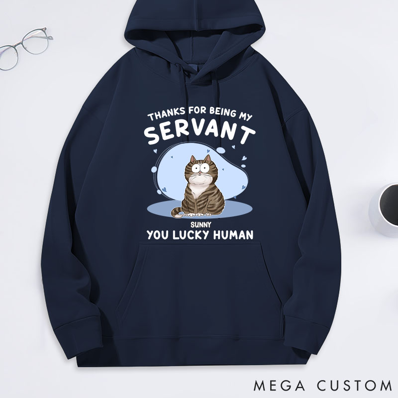 Personalized Cat Lover Thanks My Servant Classic Hoodies