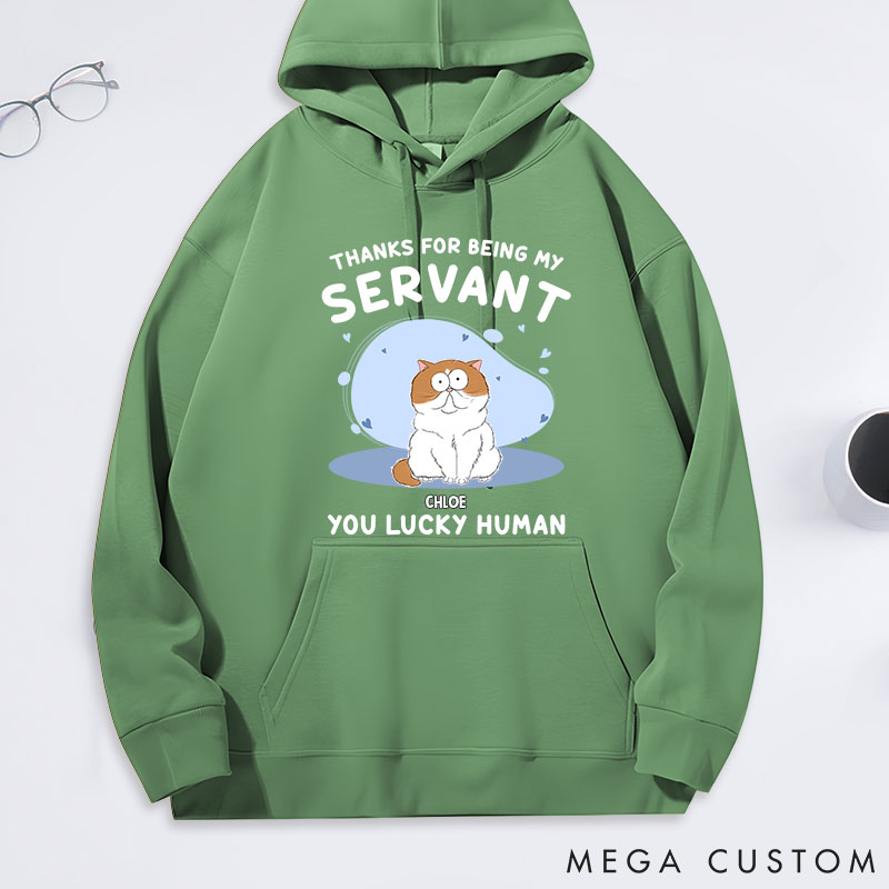 Personalized Cat Lover Thanks My Servant Classic Hoodies