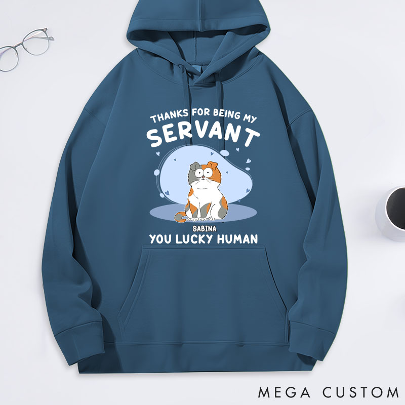Personalized Cat Lover Thanks My Servant Classic Hoodies