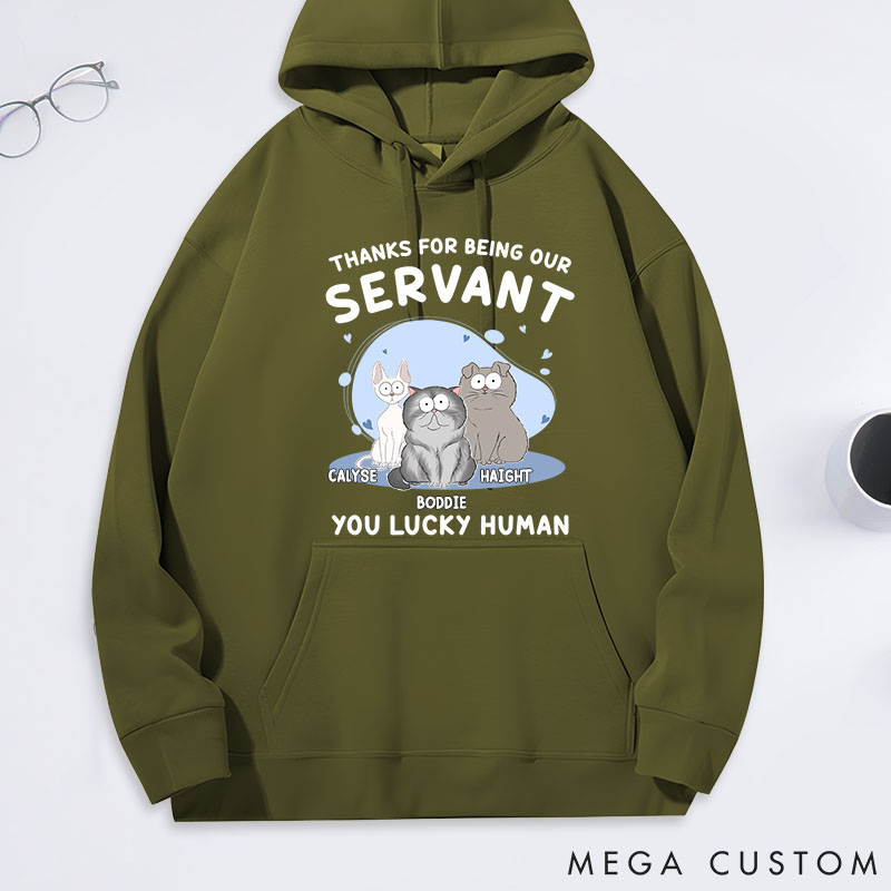 Personalized Cat Lover Thanks My Servant Classic Hoodies