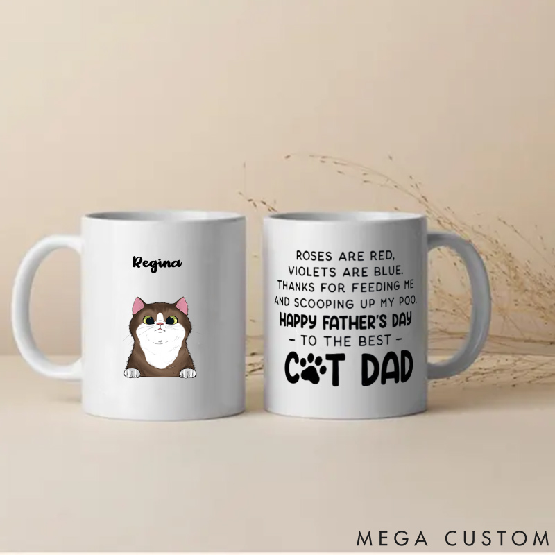 Personalized Cat Lover Thanks for Feeding Me and Scooping Up My Poo Mugs
