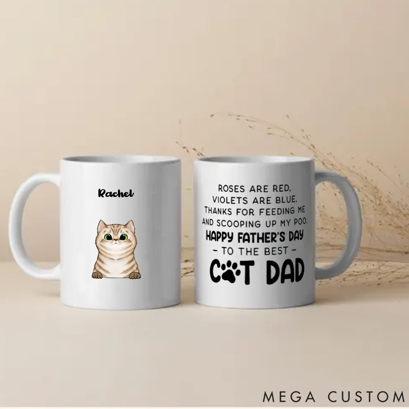 Personalized Cat Lover Thanks for Feeding Me and Scooping Up My Poo Mugs