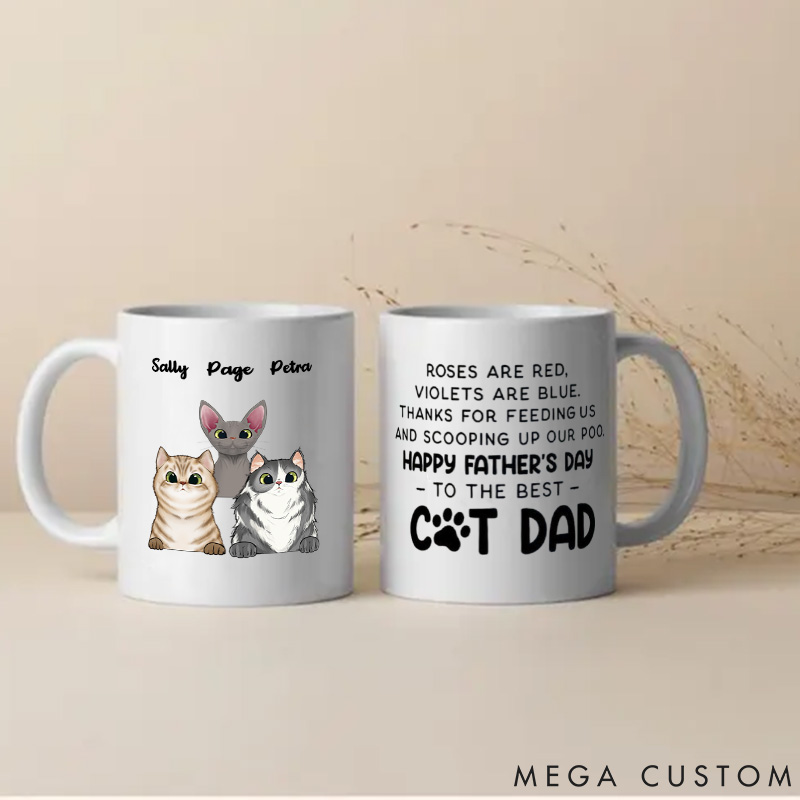 Personalized Cat Lover Thanks for Feeding Me and Scooping Up My Poo Mugs