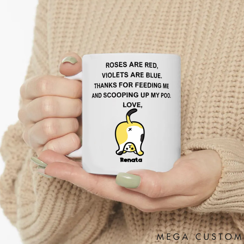 Personalized Cat Lover Thanks for Scooping Up Our Poo Mugs
