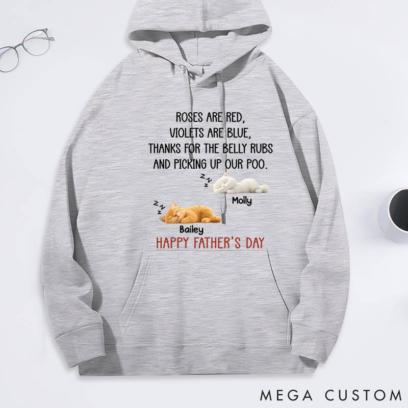 Personalized Cat Lover Thanks for the Belly Rubs Classic Hoodies