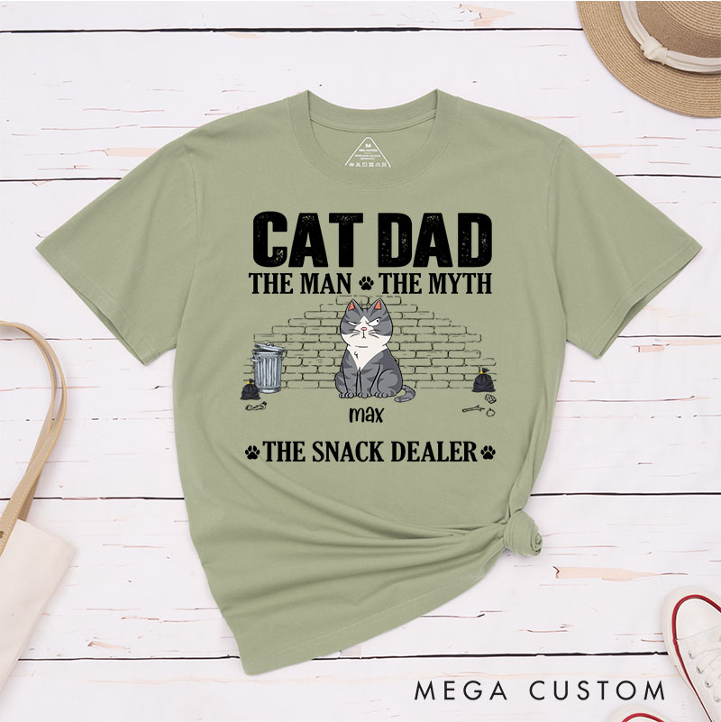 Personalized Cat Lover The Man The Myth The Snack Dealer T-Shirt