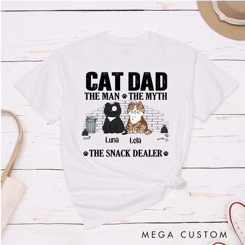 Personalized Cat Lover The Man The Myth The Snack Dealer T-Shirt