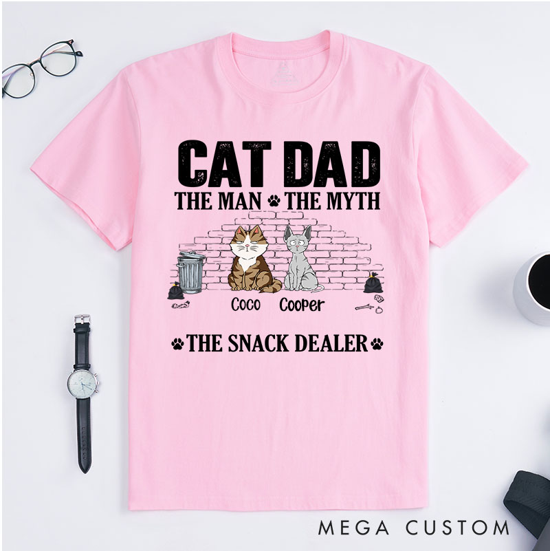 Personalized Cat Lover The Man The Myth The Snack Dealer T-Shirt
