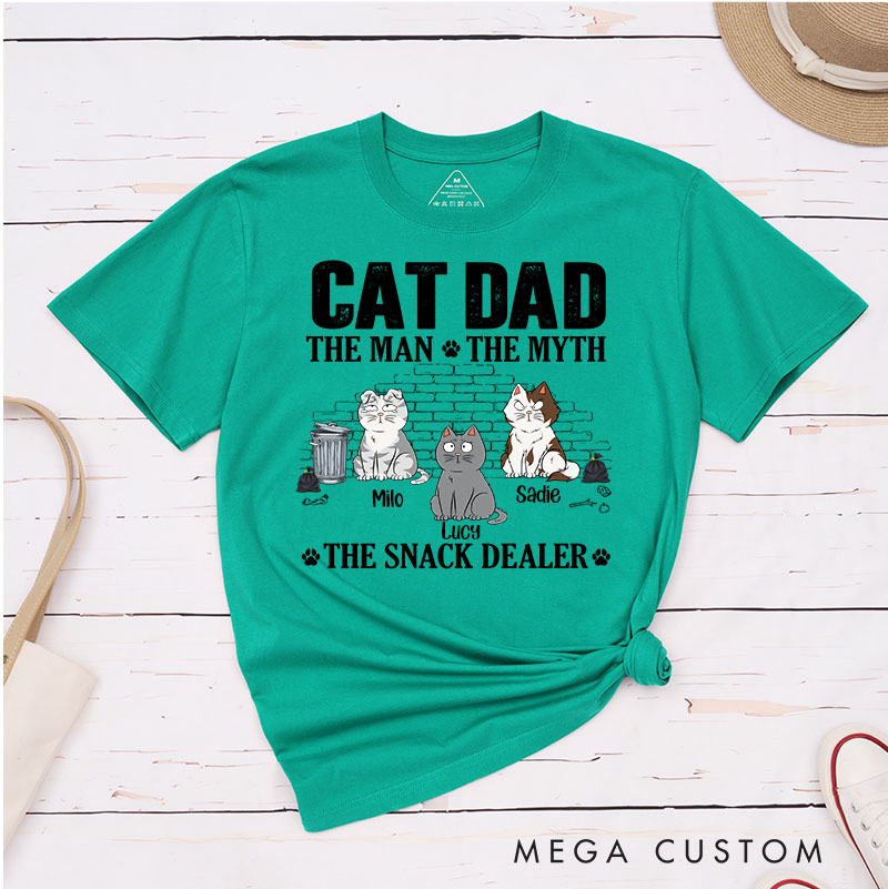 Personalized Cat Lover The Man The Myth The Snack Dealer T-Shirt