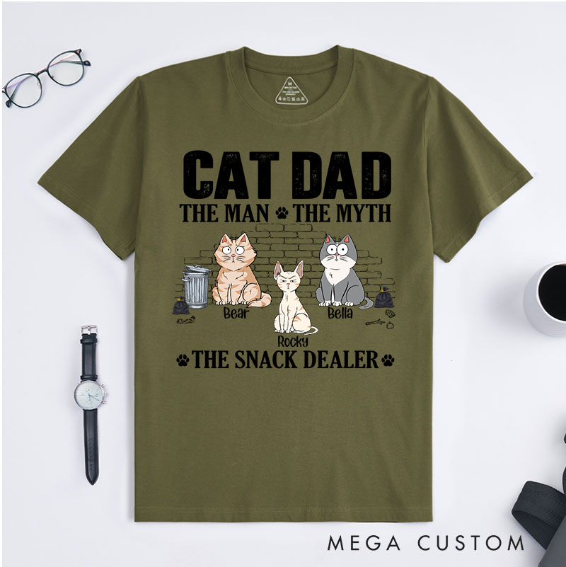 Personalized Cat Lover The Man The Myth The Snack Dealer T-Shirt