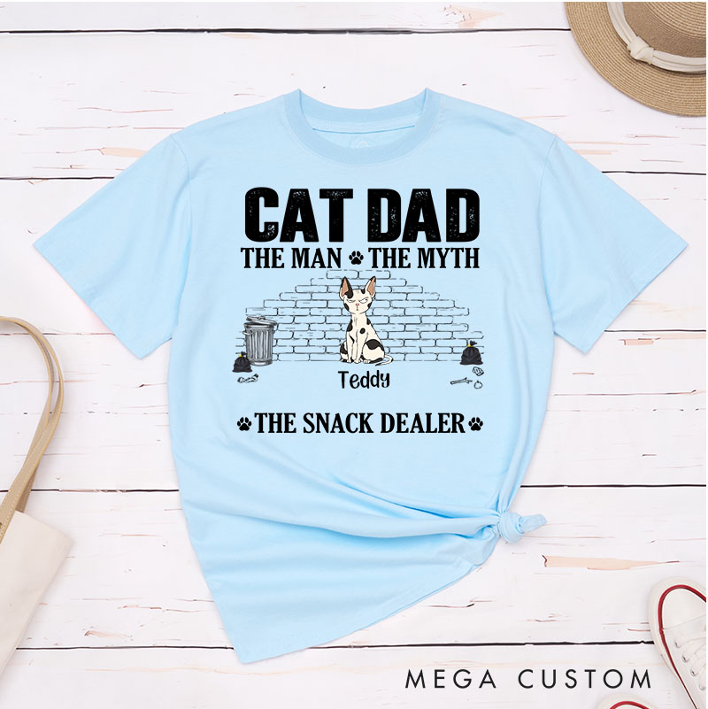 Personalized Cat Lover The Man The Myth The Snack Dealer T-Shirt