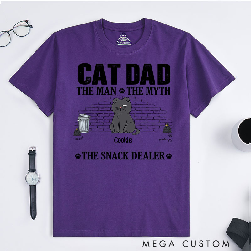 Personalized Cat Lover The Man The Myth The Snack Dealer T-Shirt
